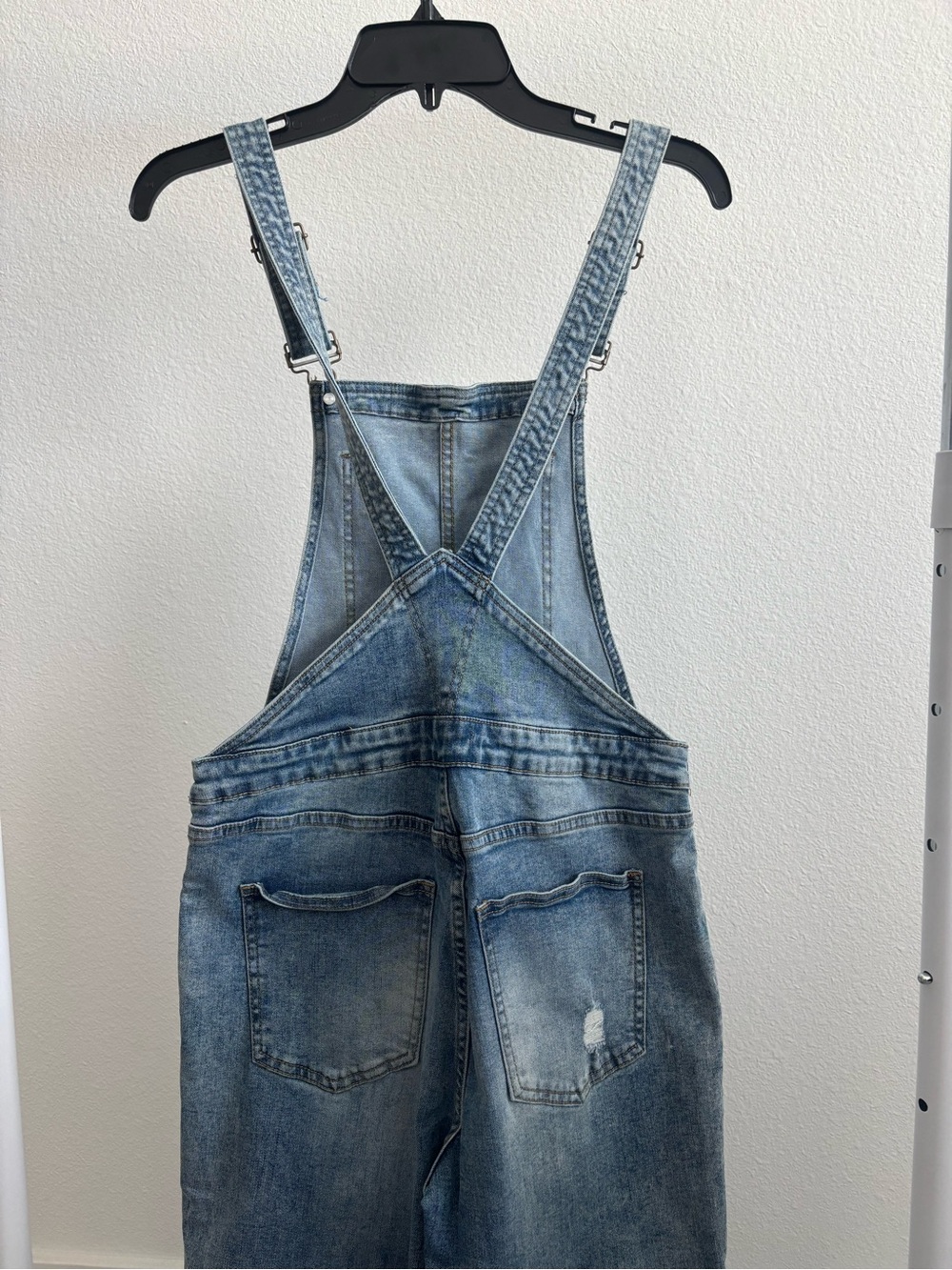 HH Jeans Light Wash Denim Overalls with Red Brand Tag - Picture 5 of 6